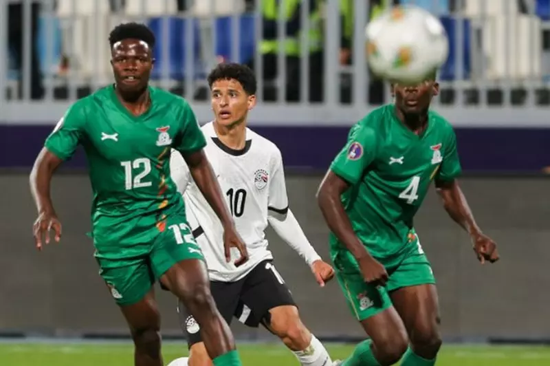 محمد عبد الله لاعب منتخب مصر للشباب أمام زامبيا